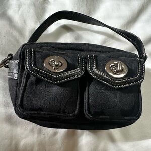 Coach Black Toiletry Bag with Silver Hardware